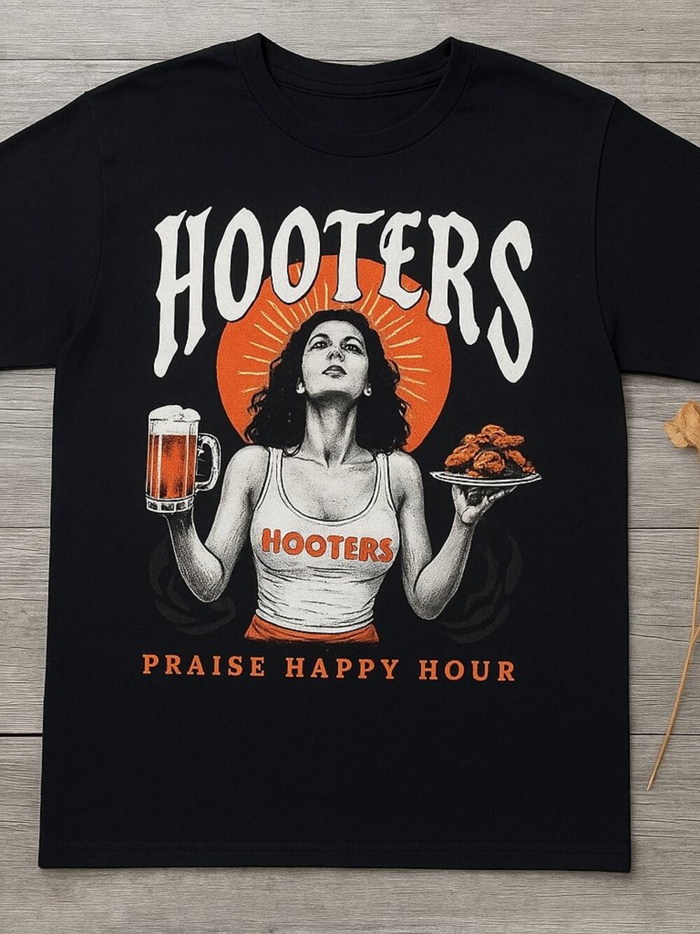 Hooters Graphic T-Shirt | Vintage Restaurant Style Tee | Black Retro Unisex
